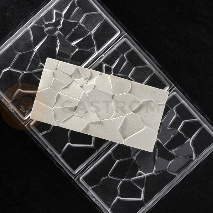Tritanová forma na tabulku čokolády - 3 ks x 100g, 155x77x10 mm - PC5002FR | PAVONI, Crush
