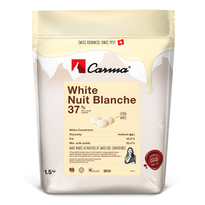 Bílá čokoládová kuvertura White Nuit Blanche 37%, balení 1,5 kg | CARMA, CHW-N153NUBLE6-Z71
