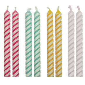 Svíčky na dort 24 ks. - barevné s proužky | PME, CA029