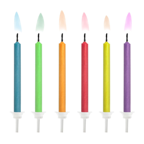 Svíčky na dort 6 ks - barevné plamínky | PARTYDECO, SCK-1