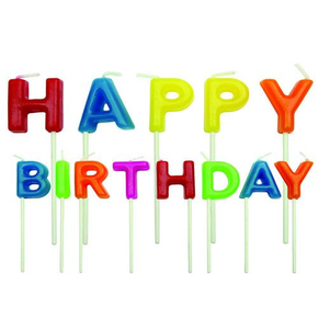 Svíčky na dort a nápis Happy Birthday, 13 ks.-pestré barvy | PME, CA018
