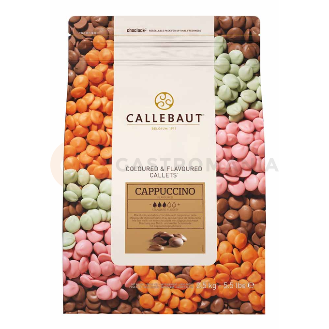 Aromatizovaná čokoláda cappucino, 30,8% Callets&amp;#x2122;, 2,5 kg balení | CALLEBAUT, CAPPUCCINO-E4-U70