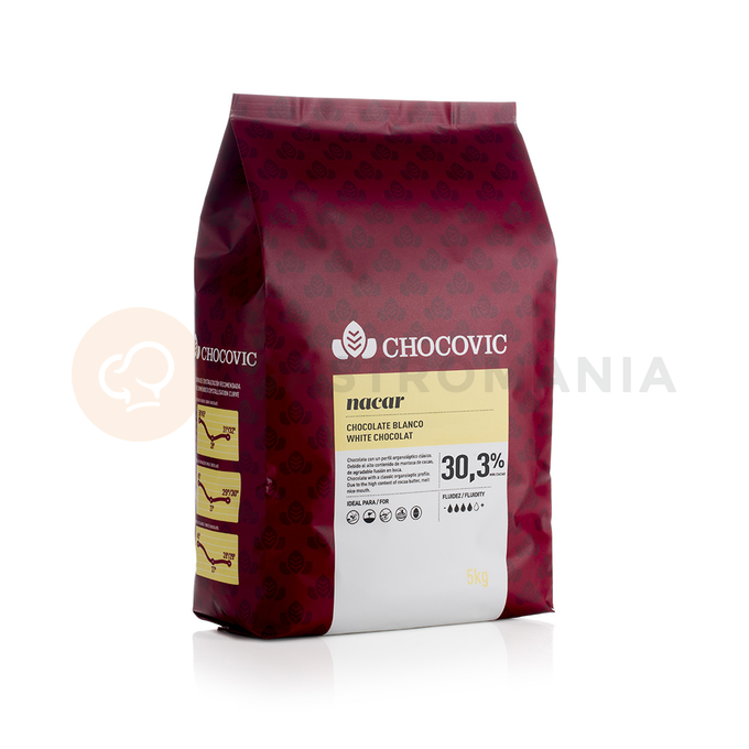 Bílá čokoláda 30,3% Nacar, 5 kg balení | CHOCOVIC, CHW-O35NACA-D38