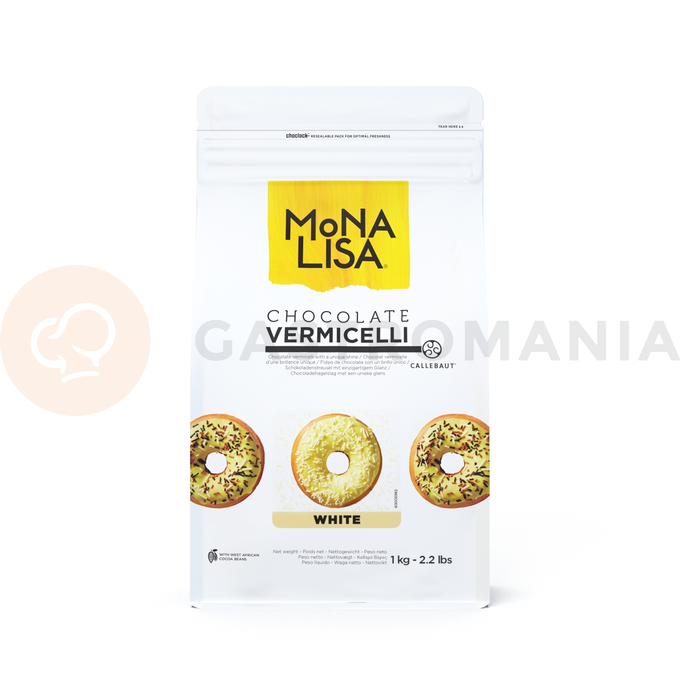 Čokoládová rýže z bílé čokolády, 5 - 12 mm Vermicelli White, 1 kg balení | MONA LISA, CHW-VR-1Z5-E0-U68