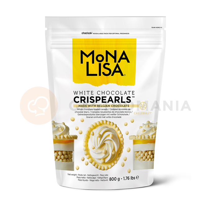 Dekorační posypové kuličky Crispearls&amp;#x2122; v bílé čokoládě, 0,8 kg | MONA LISA, CHW-CC-CRISPE0-02B