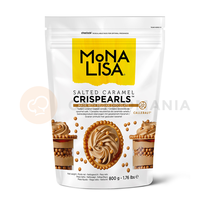 Dekorační posypové kuličky Crispearls&amp;#x2122; v karamelové čokoládě, 0,8 kg | MONA LISA, CHF-CC-CCRISE0-02B