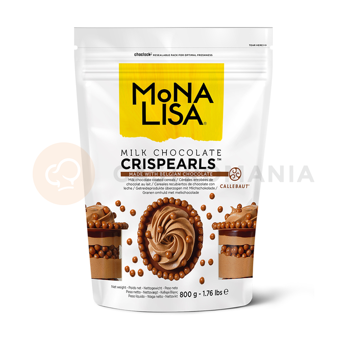 Dekorační posypové kuličky Crispearls&amp;#x2122; v mléčné čokoládě, 0,8 kg | MONA LISA, CHM-CC-CRISPE0-02B