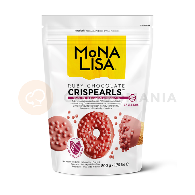 Dekorační posypové kuličky Crispearls&amp;#x2122; v růžové čokoládě Ruby, 0,8 kg | MONA LISA, CHR-CC-2CRISE0-02B