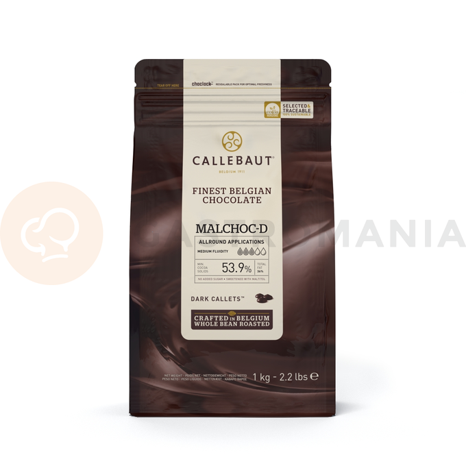 Hořká čokoláda bez cukru 54%, 1 kg balení | CALLEBAUT, CSD-Q54MAL-EX-U68 MALCHOC-D