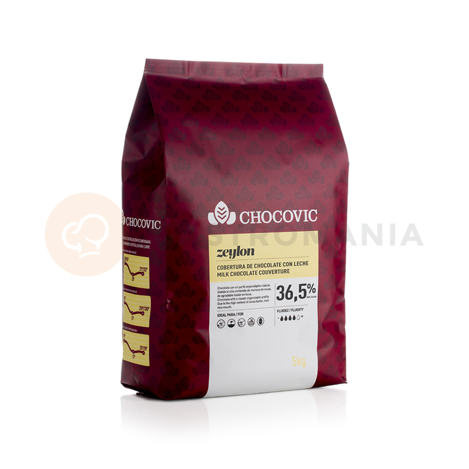 Mléčná čokoláda 36,5% Zeylon, 5 kg balení | CHOCOVIC, CHM-Q89CEYL-D38