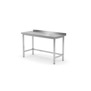 Nerezový pracovní stůl, zadní lem, 1000x700x850 mm | HENDI, 812679