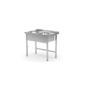 Nerezový stůl, 2 umyvadla, 1000x700x(h)850 mm | HENDI, 812952