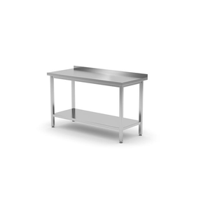 Stół roboczy przyścienny z półką - skręcany, o wym. 800x700x850 mm | HENDI, 812716