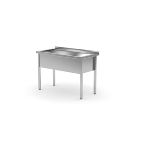 Stół z basenem jednokomorowym - spawany o wym. 1000 x 700 x 850 mm | HENDI, 812860