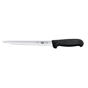 Filetovací nůž, úzká čepel, 20 cm, černý | VICTORINOX, Fibrox, 5.3763.20