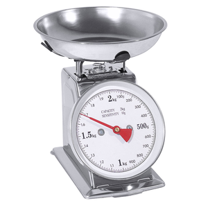 Nerezová kuchyňská váha s miskou do 2 kg, 145x200x250 mm | CONTACTO, 242/002