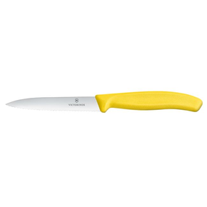 Nůž na zeleninu, zoubkovaný, 100 mm, žlutý | VICTORINOX, Swiss Classic, 6.7736.L8