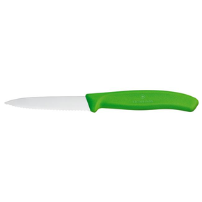 Nůž na zeleninu, zoubkovaný, 80 mm, zelený | VICTORINOX, Swiss Classic, 6.7636.L114