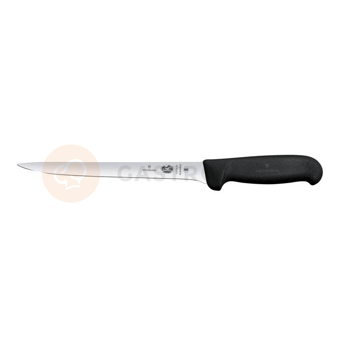Filetovací nůž, úzká čepel, 20 cm, černý | VICTORINOX, Fibrox, 5.3763.20
