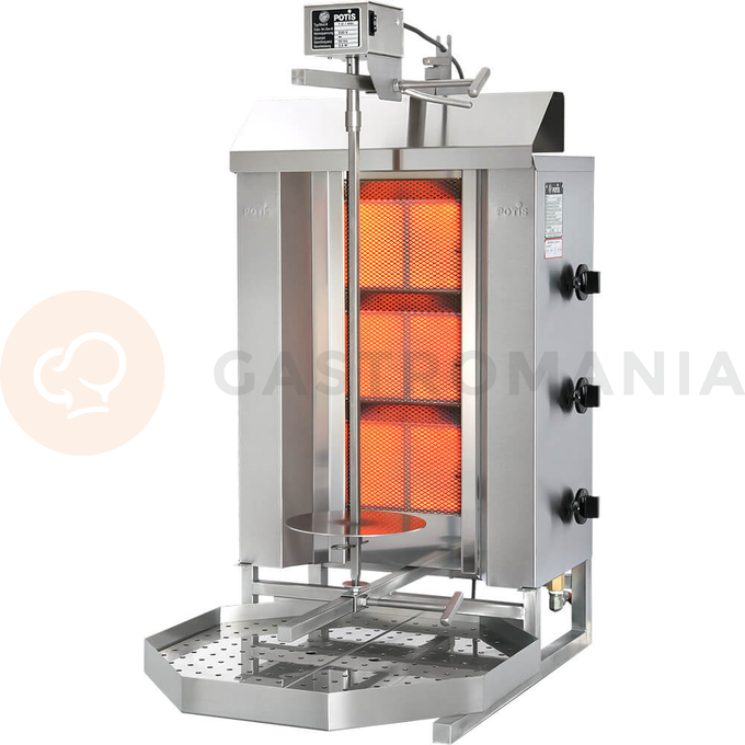 Gyros, kebab, grill gazowy, wsad: 40 kg, 10,5 kW, G20 | POTIS, GD 3