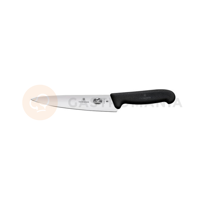 Nůž kuchyňský, široká čepel, 19 cm, černý | VICTORINOX, Fibrox, 5.2003.19