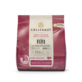 Růžová čokoláda Ruby 47,5% Callets&amp;#x2122; 0,4 kg balení | CALLEBAUT, CHR-R36RB12-E0-D94