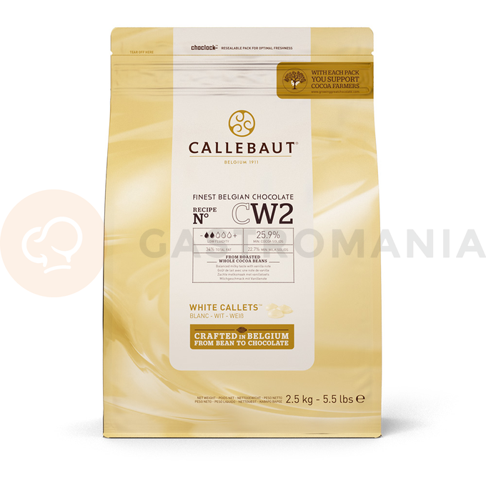 Bílá čokoláda 25,9% Callets&amp;#x2122; 2,5 kg balení | CALLEBAUT, CW2-E4-U71