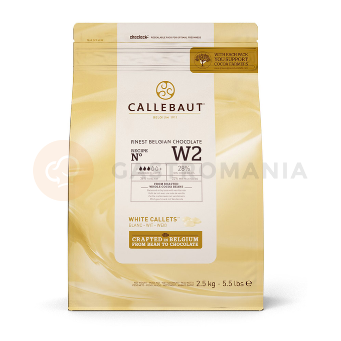 Bílá čokoláda 28% Callets&amp;#x2122; 2,5 kg balení | CALLEBAUT, W2-E4-U71