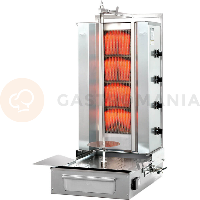 Gyros, kebab, grill gazowy, wsad: 70 kg, 14 kW, G20 | POTIS, F GD 4