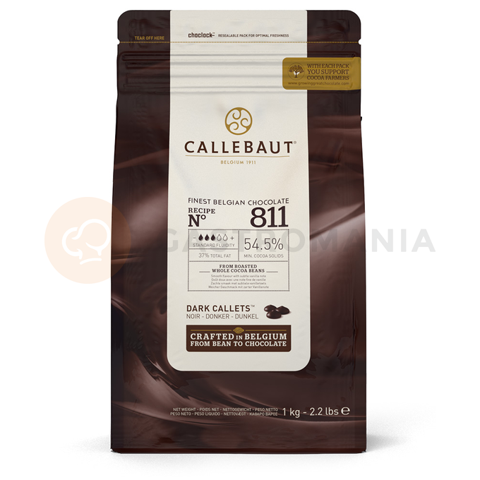Hořká čokoláda 54,5% Callets &amp;#x2122; 1 kg balení | CALLEBAUT, 811-E1-U68