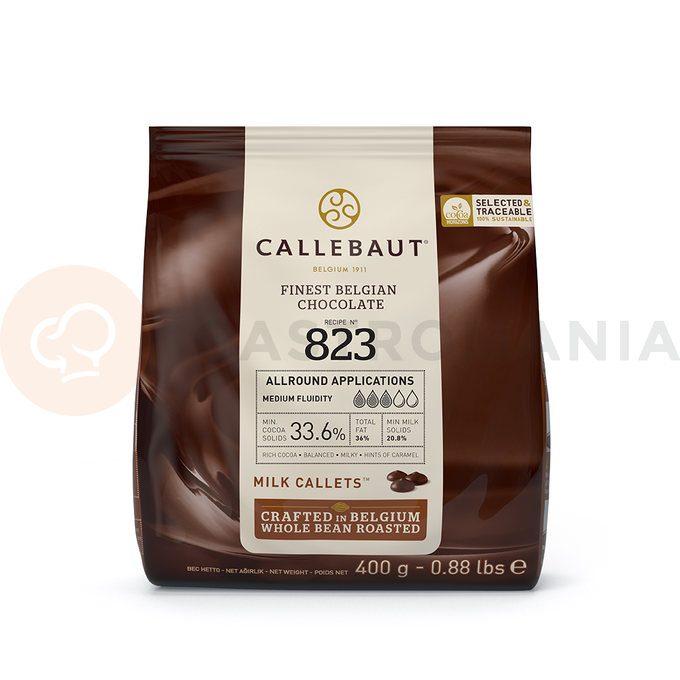 Mléčná čokoláda 33,6% Callets&amp;#x2122; 0,4 kg balení | CALLEBAUT, 823-E0-D94
