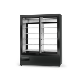 Chladící skříň dvoustranně prosklenná , posuvné dveře na obou stranách, dolní agregát, ventilátor, 3 kl., nerezový vnitřek, 1600x760x1980 mm | RAPA, SCh - 2S2R 1600 ecoline