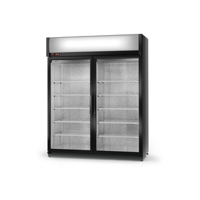 Chladící skříň jednostranně prosklená s křídlovými dveřmi, horní agregát, ventilátor, 4. tř., nerezový interiér, 1400x750x2020 mm | RAPA, SCh - S 1400 ecoline