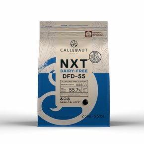 Bez mléka, veganská hořká čokoláda NXT Dairy-free 55,7 %, sáček 2,5 kg | CALLEBAUT, CHD-Q55-DFR-E0-U70
