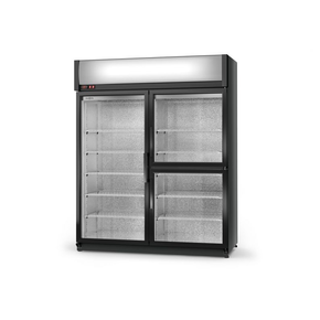 Chladící skříň jednostranně prosklená s křídlovými dveřmi, dvoukomorová, třídveřová, horní agregát, ventilátor, 4. tř., 1400x750x2020 mm | RAPA, SCh - S 1400 / 3D ecoline