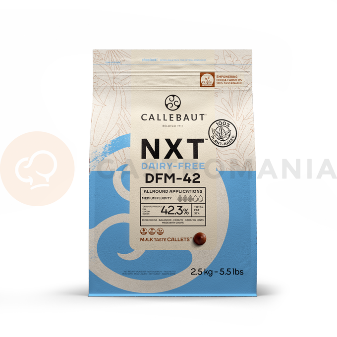 Bez mléka, veganská světlá čokoláda NXT Dairy-free 42,3 %, sáček 2,5 kg | CALLEBAUT, CHM-Q42-DFR-E0-U70