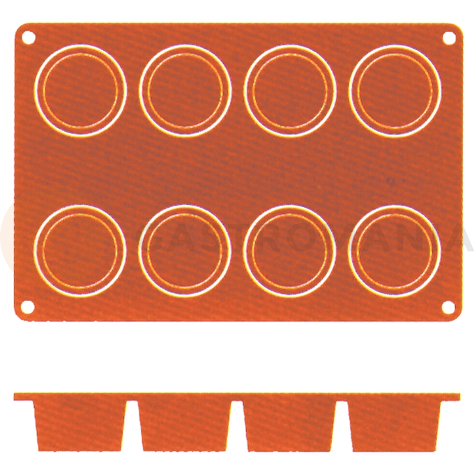 Silikonová forma na Ramekin, 8 důlek, Ø 60x35 mm | CONTACTO, 6636/068