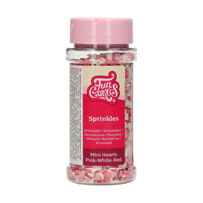 Cukrové sypání - srdíčka 60 g, mix růžová, bílá, červená | FUNCAKES, F52065