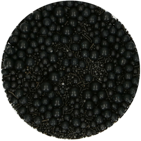 Cukrowa posypka Medley - mix kształtów, 65 g, czarna | FUNCAKES, F51175