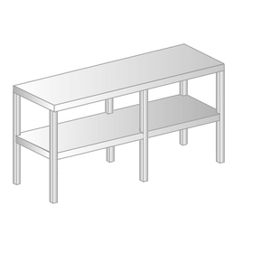 Nástavba na stůl z nerezové oceli, dvojitá 1530x300x600 mm | DORA METAL, DM-3139