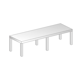 Nástavba na stůl z nerezové oceli, jednoduchá 1530x400x300 mm | DORA METAL, DM-3138