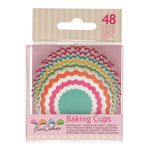 Košíčky na cupcake, průměr 5 cm, 48 ks s barevným cikcakem | FUNCAKES, FC4028