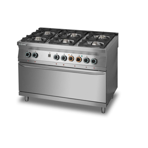 Plynový sporák se 6 hořáky a elektrickou troubou 3xGN 1/1, 1200x700x900 mm | LOZAMET, L700.KG6-PE-max