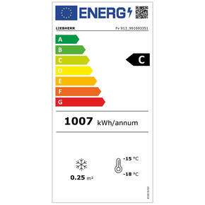 Zamrażarka ekspozycyjna z dynamicznym chłodzeniem, wnętrzem ze stali i przeszklonymi drzwiami, 93 l, 497x558x816 mm | LIEBHERR, Fv 913 Premium