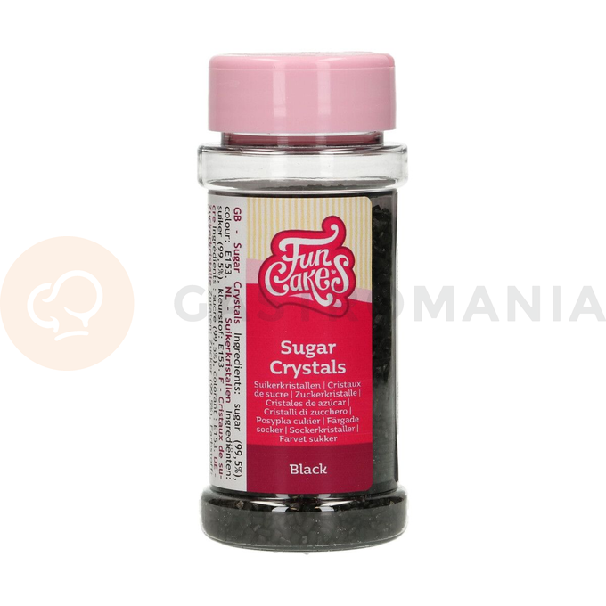 Cukr barevný - krystaly, sypání 80 g, černý | FUNCAKES, F52155