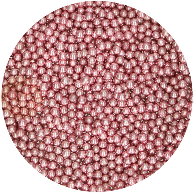 Cukrové zdobení metalické - kuličky 80 g, růžové | FUNCAKES, F51665