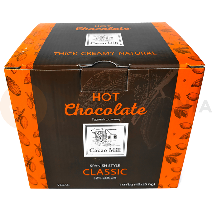 Horká čokoláda v sáčcích 32 %, 40 x 25 g | CACAOMILL, Hot Chocolate