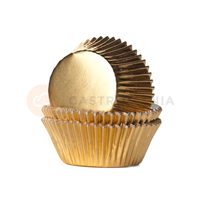 Košíčky na cupcake, průměr 5 cm, 24 ks, zlatá fólie | HOUSE OF MARIE, HM2026