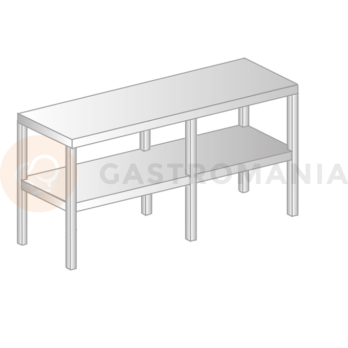 Nástavba na stůl z nerezové oceli, dvojitá 1830x400x600 mm | DORA METAL, DM-3139
