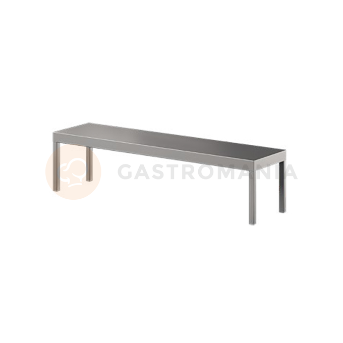 Nerezový nádstavec na stůl, jednoduchý 1800x400x300 mm | ASBER, TS-184